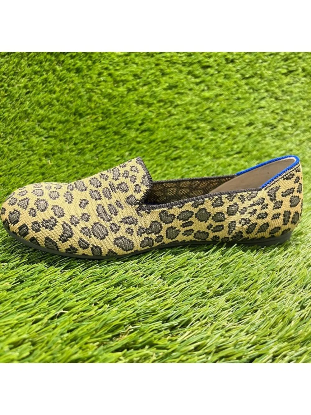 Rothy's The Loafer Leopard Girls Size 3Y Beige Black Casual Slip On Flats Shoes